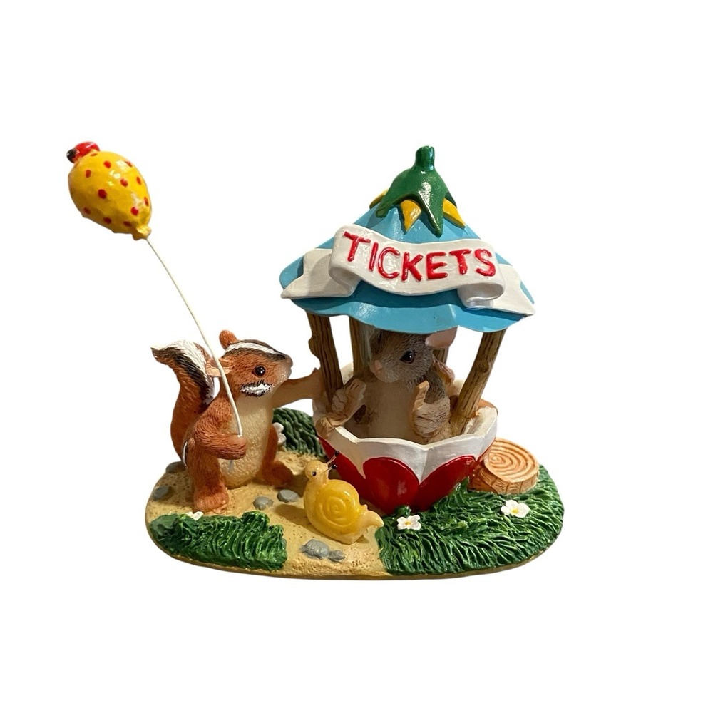 Vtg Charming Teeny Tiny Tails Fitz & Floyd The Ticket Booth 80/2 Mouse Figurine